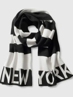 Écharpe graphique à inscription NEW YORK en coupe classique