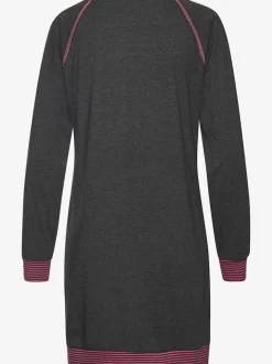 Chemise de nuit avec bords-côtes en fils teintés couleur fluo