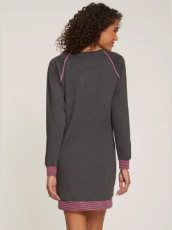 Chemise de nuit avec bords-côtes en fils teintés couleur fluo