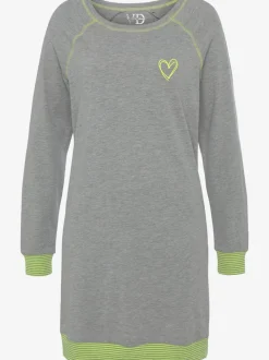 Chemise de nuit avec bords-côtes en fils teintés couleur fluo