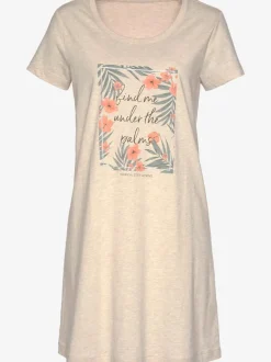 Chemise de nuit confortable avec imprimé palmiers