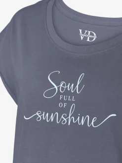 Chemise de nuit courte avec imprimé devant
