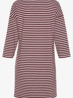 Chemise de nuit courte à rayures en fils teintés