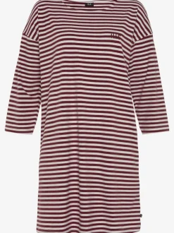 Chemise de nuit courte à rayures en fils teintés