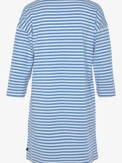 Chemise de nuit courte à rayures en fils teintés