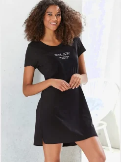 Chemise de nuit décontractée avec imprimé devant