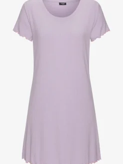 Chemise de nuit en matière côtelée