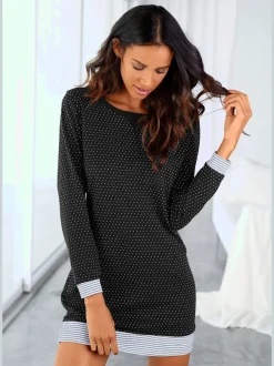 Chemise de nuit motif noir-blanc