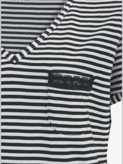 Chemise de nuit rayée avec dentelle
