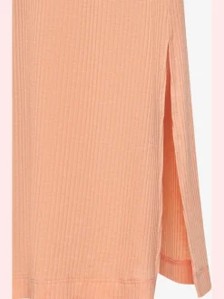 Chemise de nuit robe de nuit longueur mollet en matière côtelée élastique