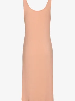 Chemise de nuit robe de nuit longueur mollet en matière côtelée élastique