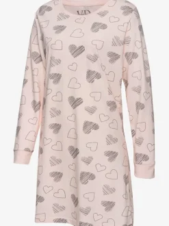 Chemise de nuit 2 robes légères avec imprimé cœurs