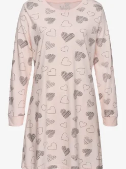 Chemise de nuit 2 robes légères avec imprimé cœurs