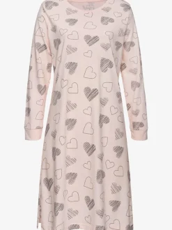 Chemise de nuit 2 robes t-shirt légères avec imprimé cœur