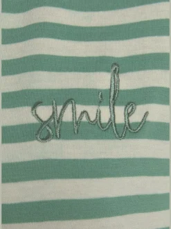 Chemise de nuit t-shirt de nuit rayé avec broderie