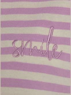 Chemise de nuit t-shirt de nuit rayé avec broderie