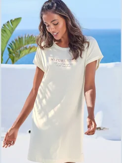 Chemise de nuit t-shirt long confortable, coupe ample