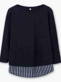 Chemise à manches longues 2 en 1 coupe droite