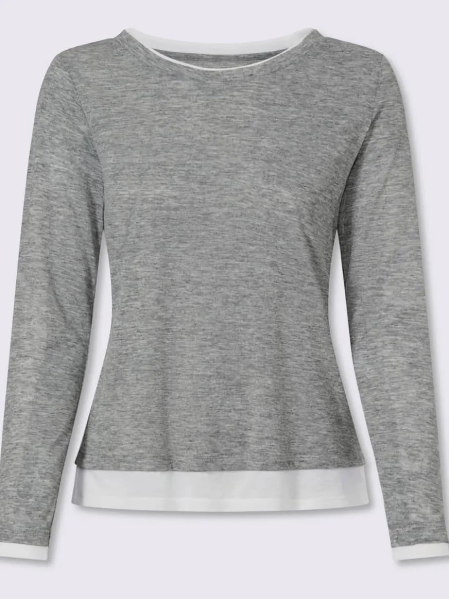 Chemise à manches longues 2 en 1 look 2 en 1
