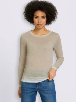 Chemise à manches longues 2 en 1 look 2 en 1