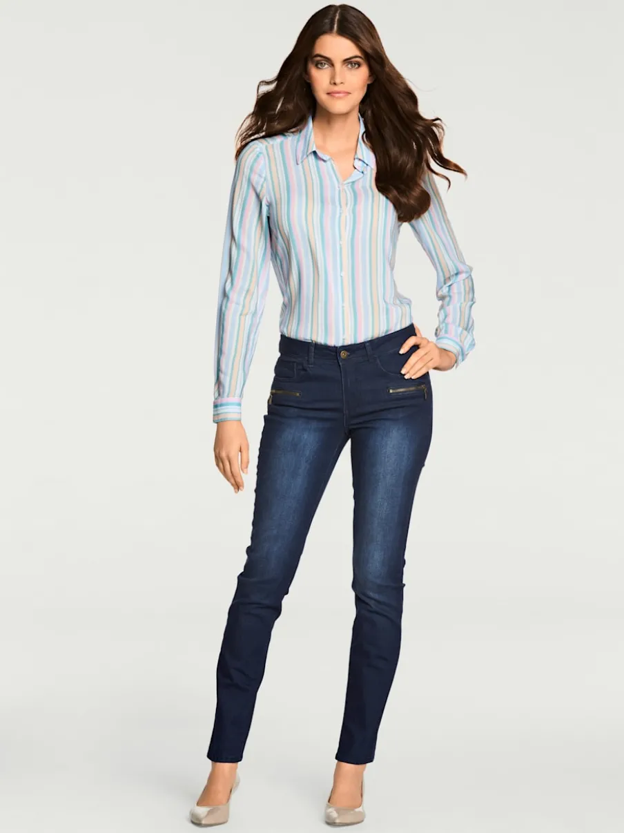 Chemise à rayures manches longues pour un look décontracté