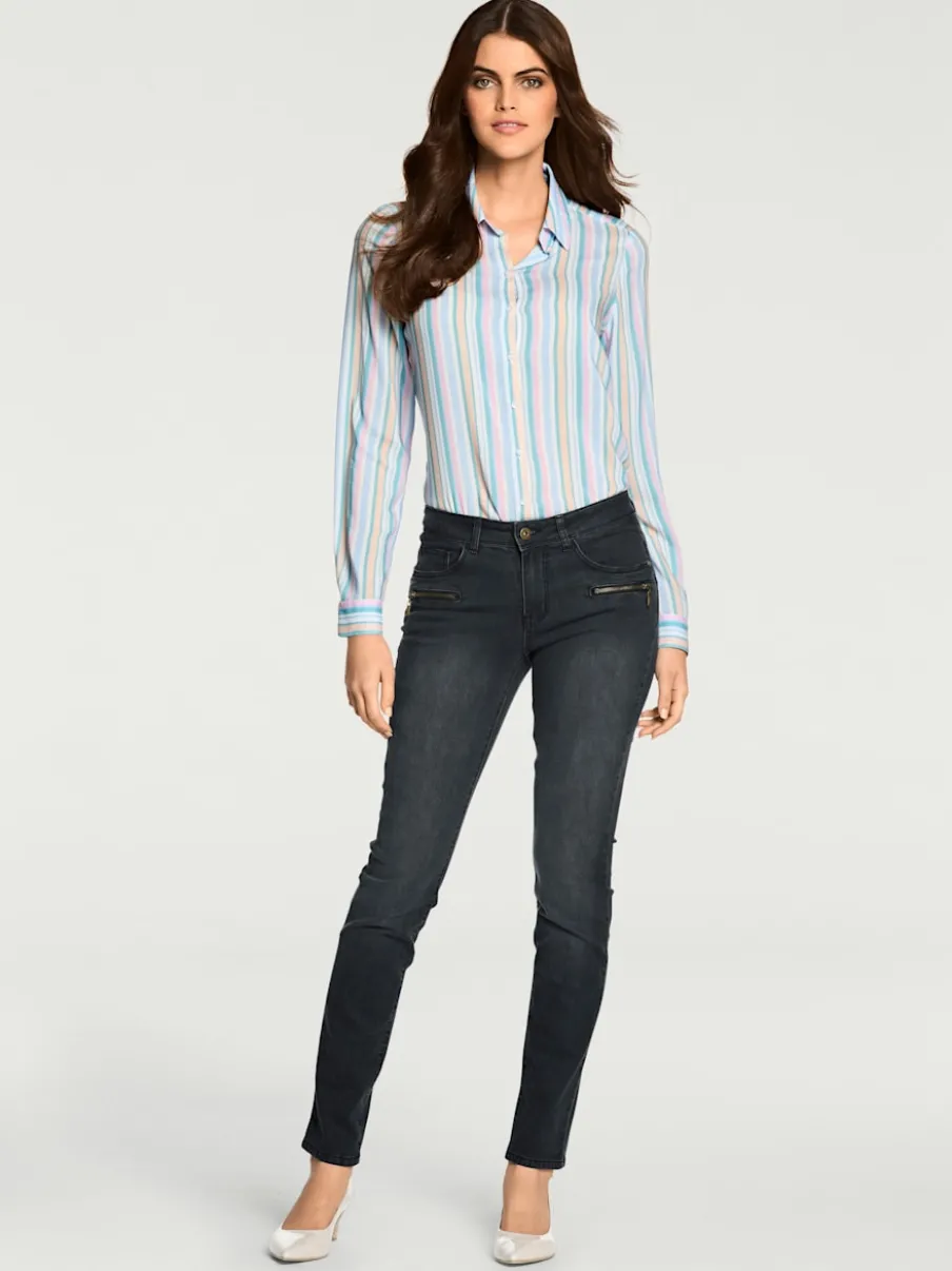 Chemise à rayures manches longues pour un look décontracté