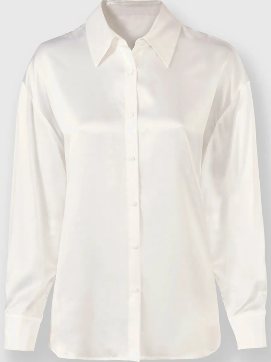 Chemisier ample en soie viscose avec manches longues