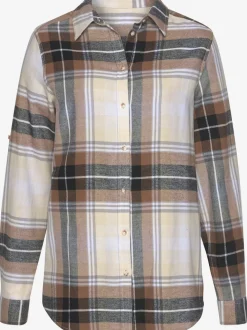 Chemisier à carreaux avec col chemise et manches longues