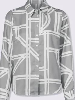 Chemisier à col chemise avec motif graphique moderne