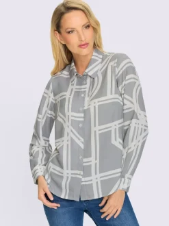 Chemisier à col chemise avec motif graphique moderne