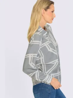 Chemisier à col chemise avec motif graphique moderne