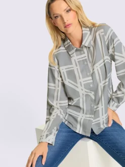 Chemisier à col chemise avec motif graphique moderne