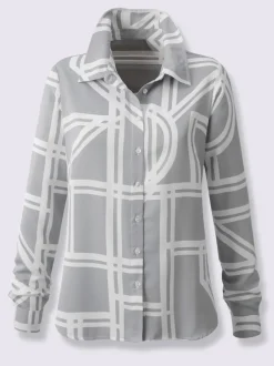 Chemisier à col chemise avec motif graphique moderne