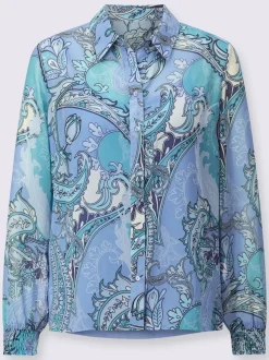 Chemisier à col chemise et manches longues avec motifs imprimés