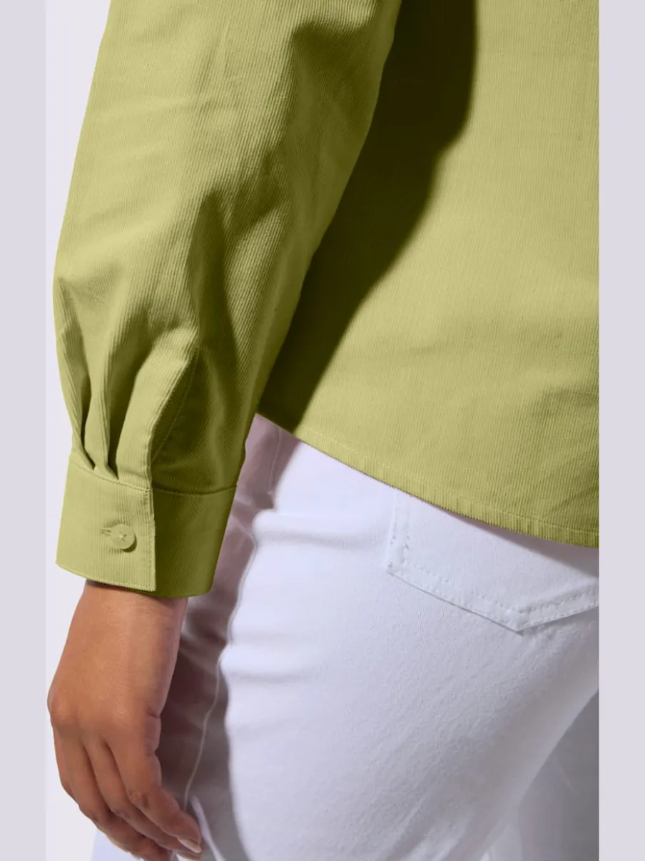 Chemisier col chemise à manches longues et patte de boutonnage