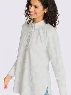 Chemisier en coton avec col chemisier et manches longues
