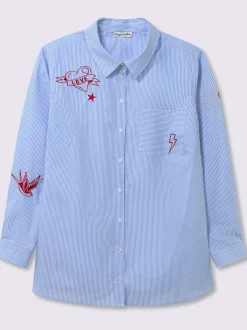 Chemisier en coton ourlet arrondi