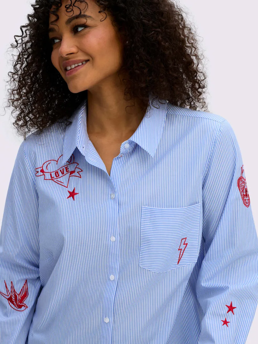 Chemisier en coton ourlet arrondi