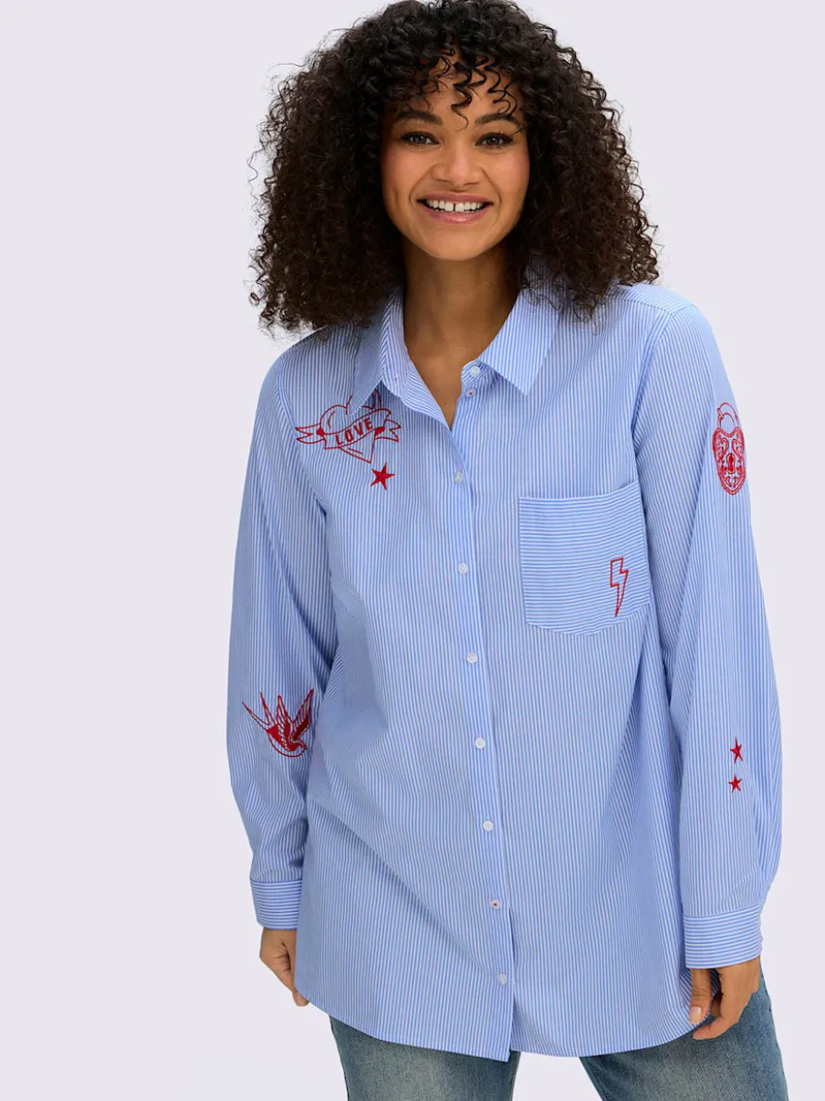 Chemisier en coton ourlet arrondi