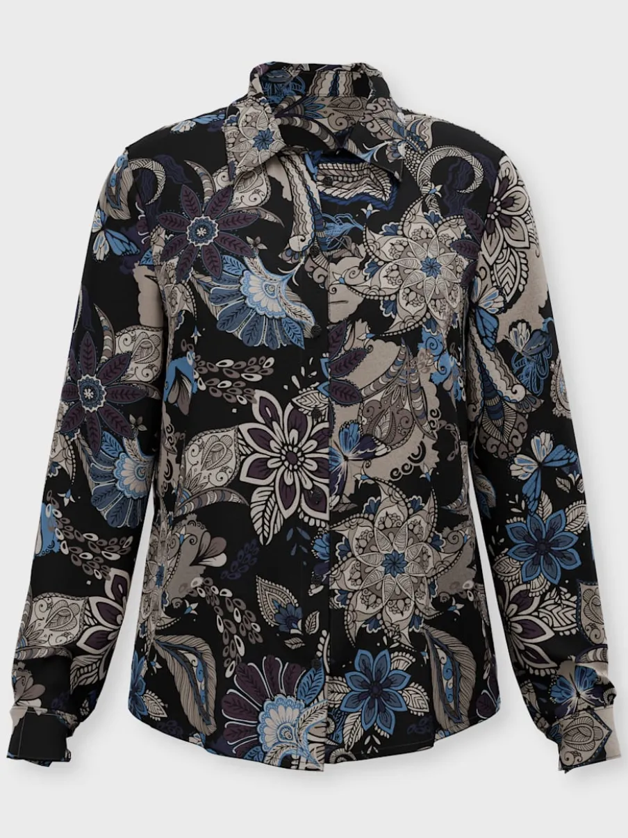 Chemisier en georgette motif imprimé exclusif