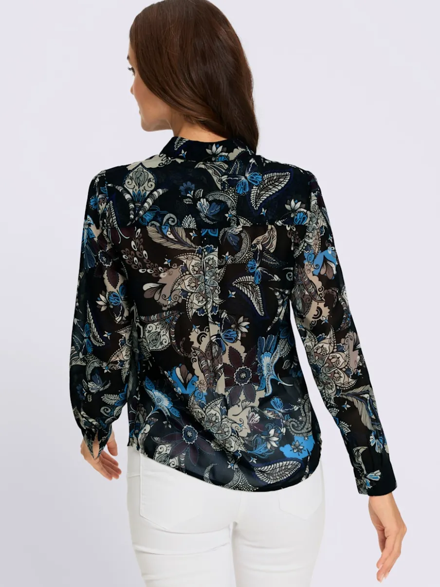 Chemisier en georgette motif imprimé exclusif