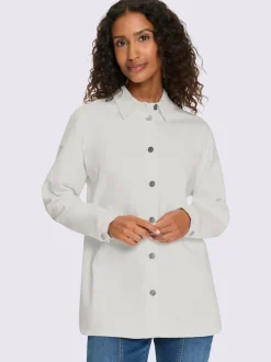 Chemisier en jean coton extensible avec col chemise