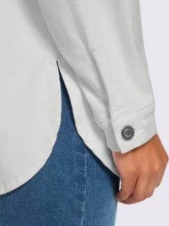 Chemisier en jean coton extensible avec col chemise