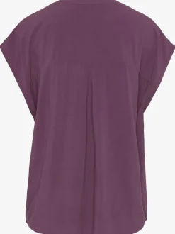 Chemisier en V avec boutons et manches courtes en viscose