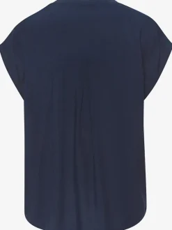 Chemisier en V avec boutons et manches courtes en viscose