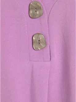 Chemisier en V avec boutons et manches courtes en viscose
