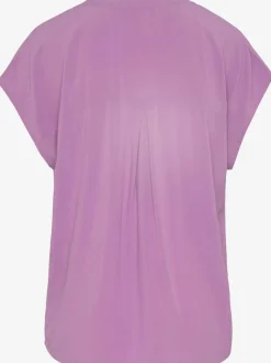 Chemisier en V avec boutons et manches courtes en viscose