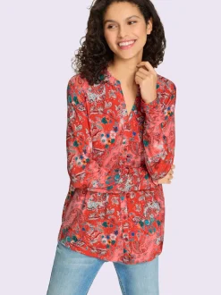 Chemisier en viscose avec col en V et motifs paisley