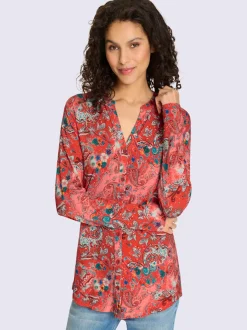 Chemisier en viscose avec col en V et motifs paisley