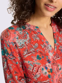 Chemisier en viscose avec col en V et motifs paisley